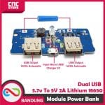 DUAL USB MODULE POWER BANK DIY 3.7V TO 5V 2A LITHIUM 18650