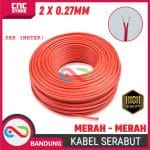 Kabel 2x0.75mm Serabut Merah 300V – Double Core Kabel Listrik DC Fleksibel per 1 Meter