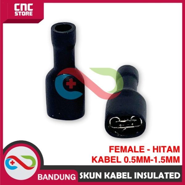 SKUN KABEL FULLY VINYL FEMALE INSULATED FDFD 1.25 KABEL 0.5MM-1.5MM- HITAM