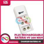 CHARGER BATERAI 9V BL-09 PLUS RECHARGEABLE BATERAI 9V 200 MAH - Image 2