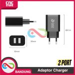 TRAVEL CHARGER ADAPTOR UNIVERSAL FOR HP ESP32 ESP8266 2 DUAL PORT USB 2.4A - Image 3