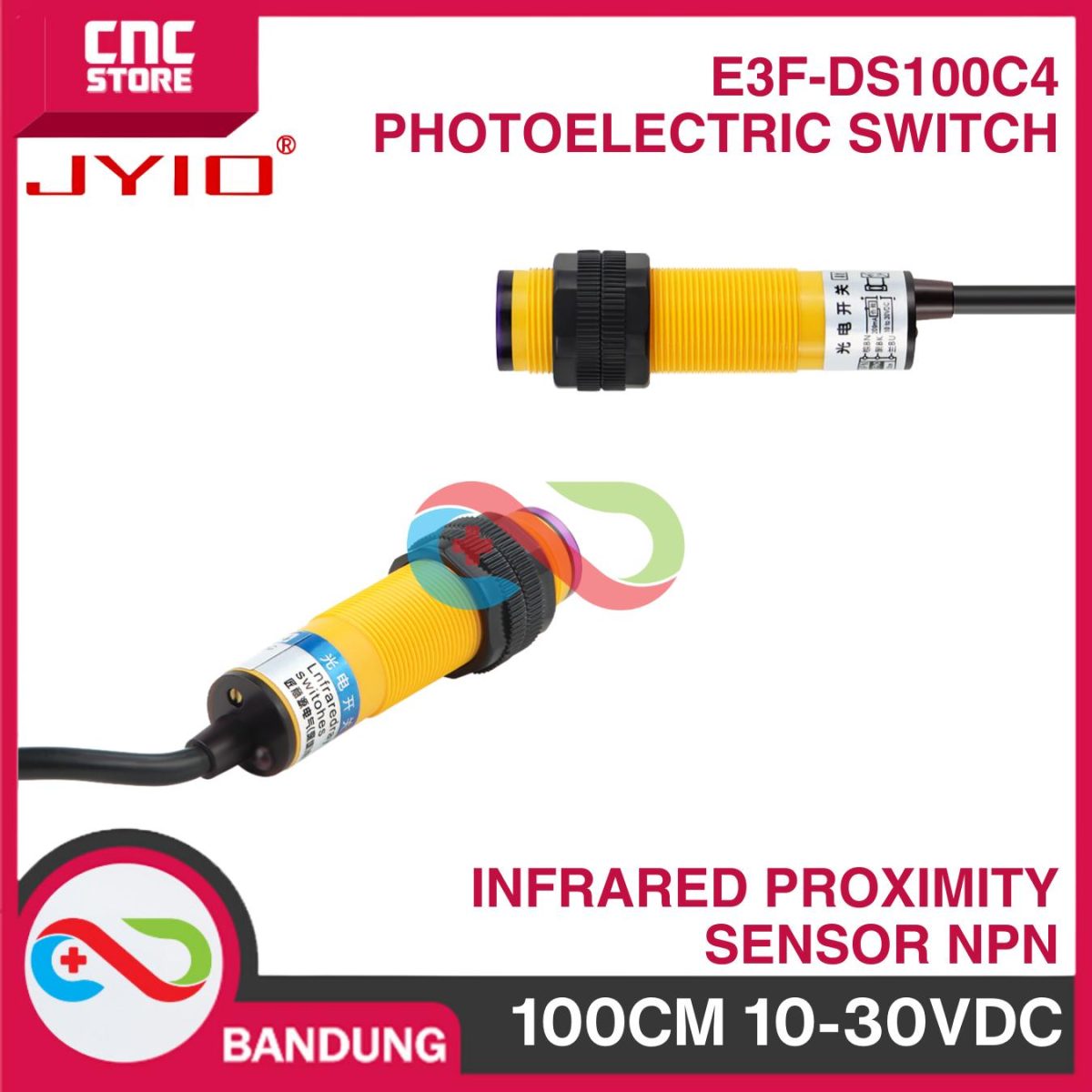 E3F-DS100C4 PHOTOELECTRIC SWITCH 100CM DC Infrared Proximity Sensor NPN E18-D100NK INDUSTRIAL - Image 2