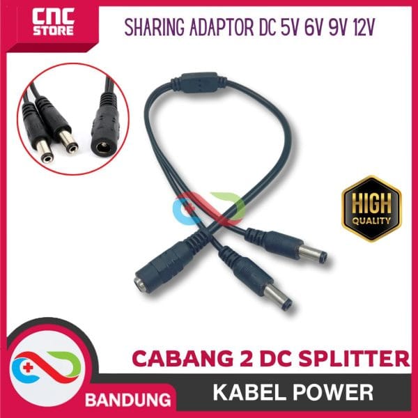 Kabel Power Jack DC Splitter 2 channel Sharing Adaptor 5v 6v 9v 12v