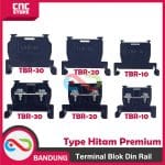 Terminal Blok Din Rail Type Hitam Premium (TBR-10, TBR-20, dan TBR-30) -TBR-10 10A 20mm 600V CBR-10