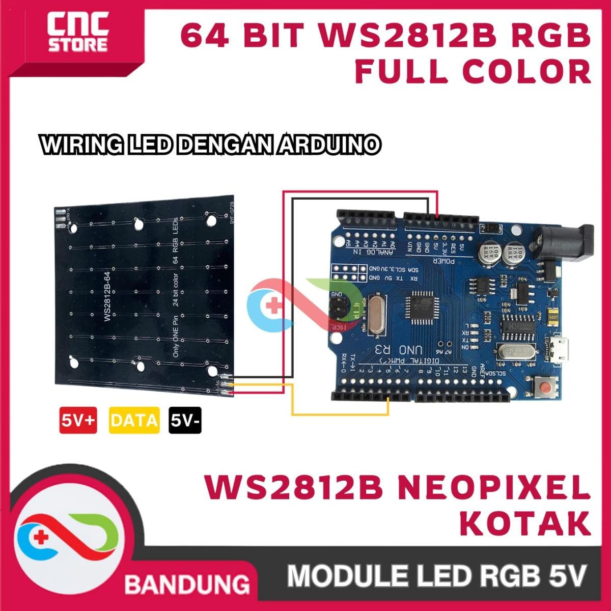 64 BIT WS2812B 5050 RGB LED DRIVER BOARD FULL COLOR 5V KOTAK - Image 5