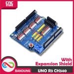 ARDUINO UNO R3 ATMEGA328P CH340 COMPATIBLE BOARD PLUS EXPANSION SHIELD V5.0 - Image 2