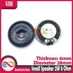 SMALL SPEAKER 2W 8 OHM 2W 8R DIAMETER 28MM THICKNESS 6MM