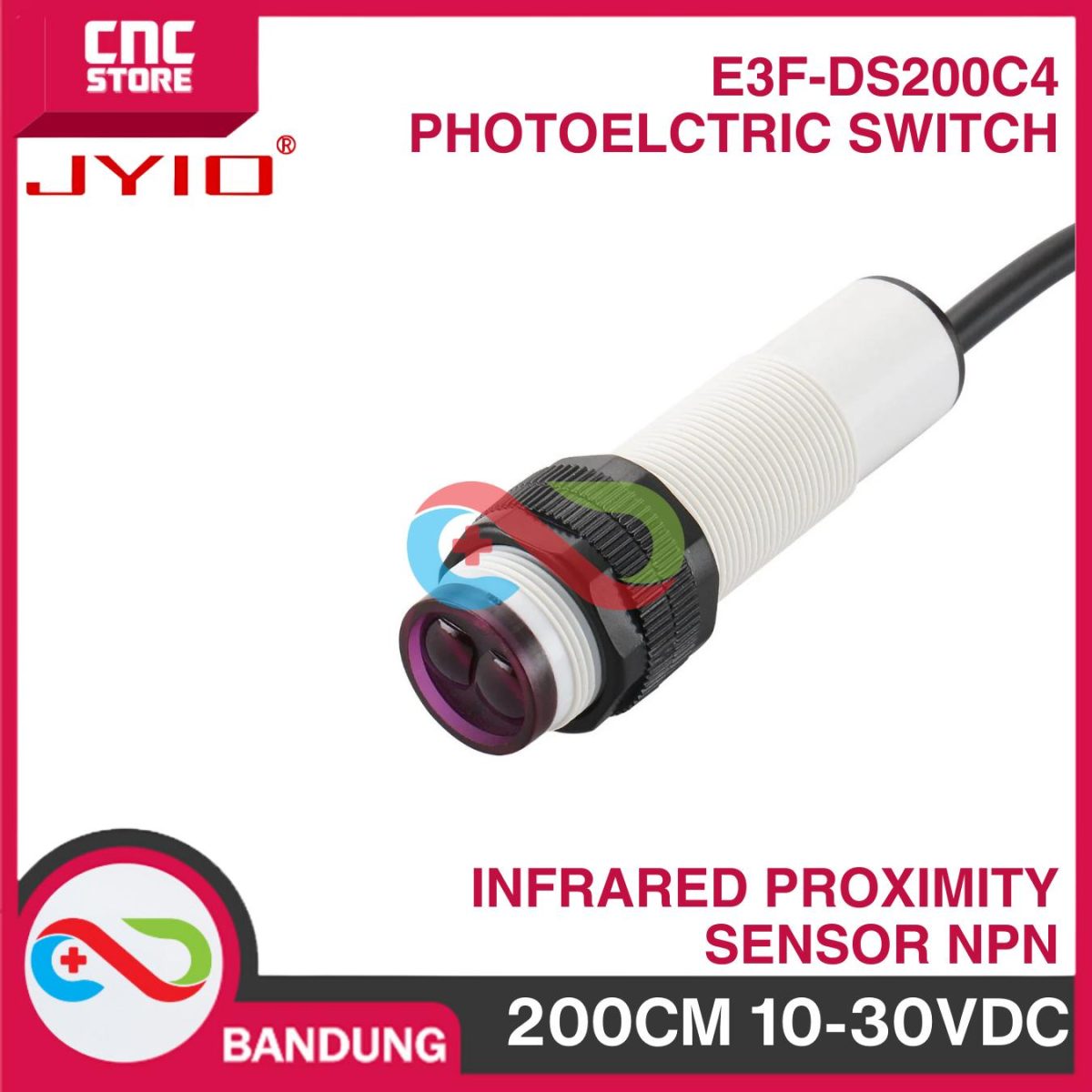 E3F-DS200C4 PHOTOELECTRIC SWITCH 200CM DC Infrared Proximity Sensor NPN E18-D200NK INDUSTRIAL - Image 2