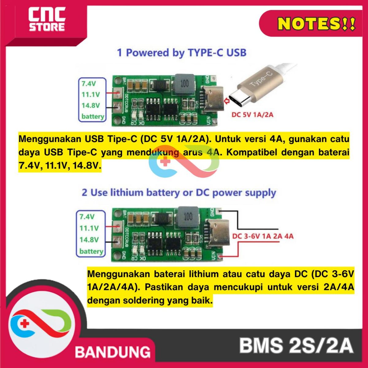 CHARGER BMS 2S 8,4V 4A FROM TYPE-C INPUT DC 3.7-6V - Image 6