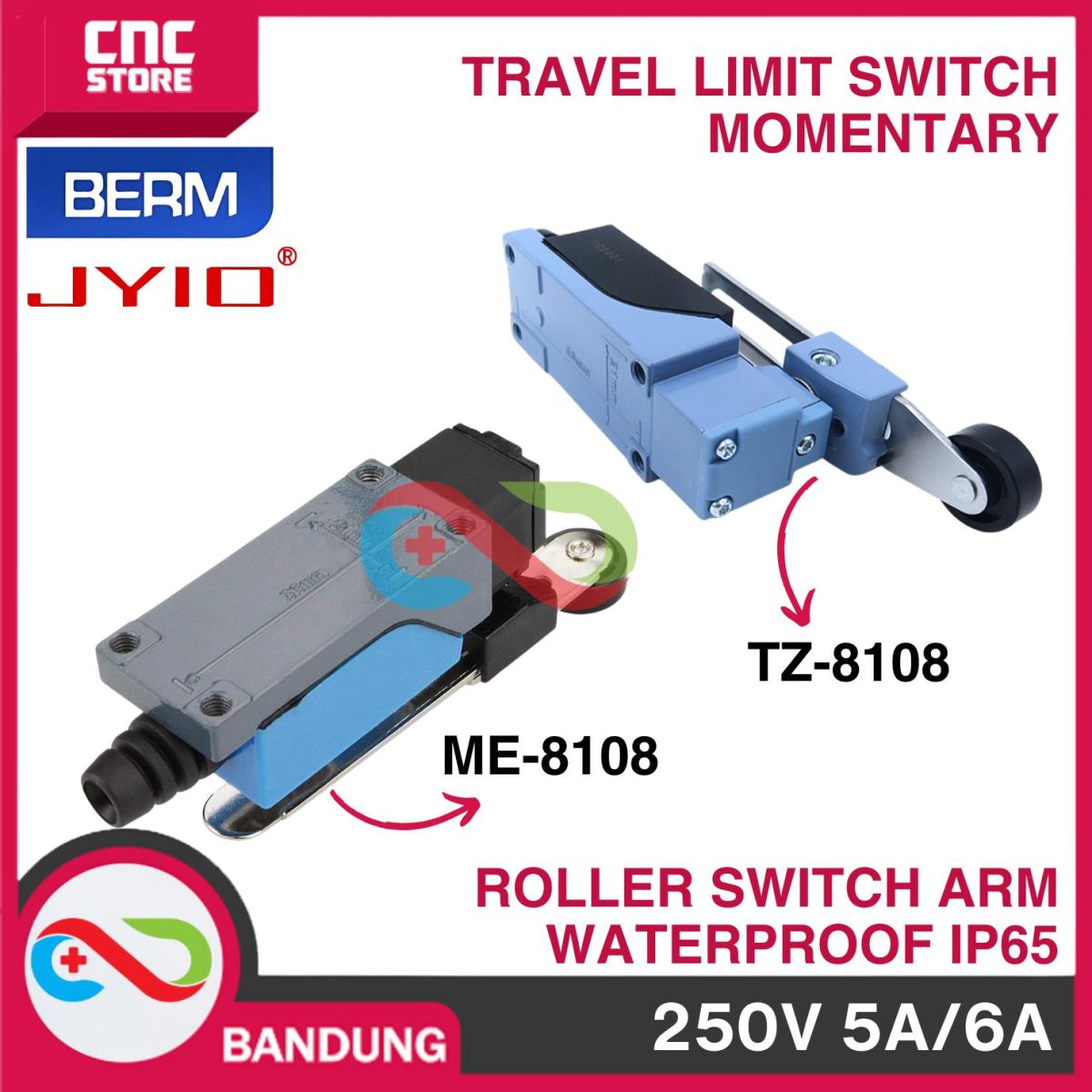 TRAVEL Limit Switch Momentary Roller Switch Arm Waterproof IP65 5A 250V 1NO 1NC NO NC -ME-8108 - Image 2