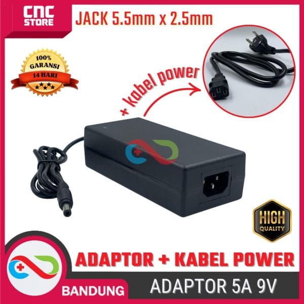 ADAPTOR 9A 5A JACK STANDAR + KABEL POWER SWITCHING ADAPTER  5A 9V