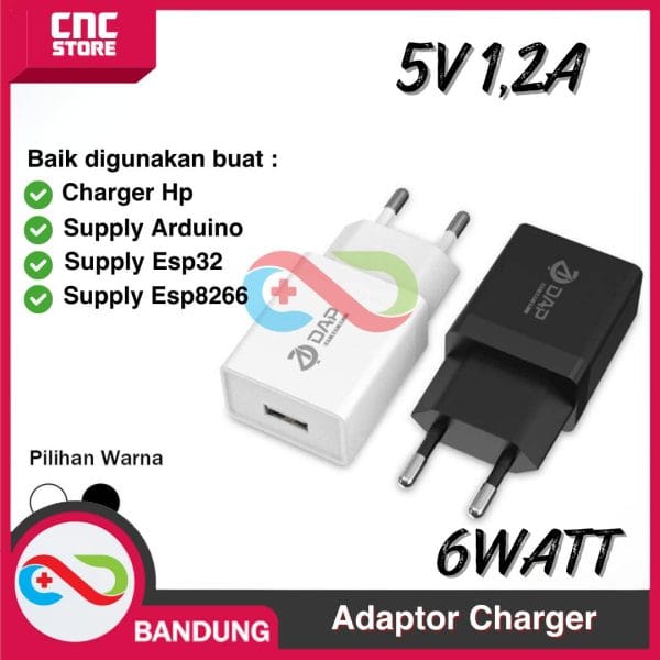 TRAVEL CHARGER ADAPTOR UNIVERSAL FOR HP ESP32 ESP8266 1 Port USB 1.2A