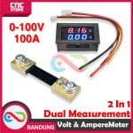DUAL MINI VOLTMETER 100V AMPEREMETER DIGITAL 100A PLUS RESISTOR SHUNT