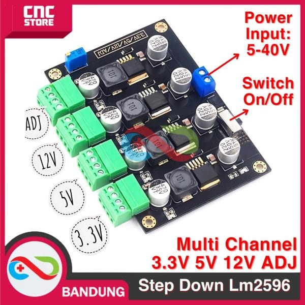 LM2596 Step Down Multi Channel 3.3V 5V 12V ADJ Stepdown 4 Output