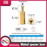 SPACER PCB METAL LOGAM 6x3MM COOPER SPACER KUNINGAN HEXAGON JP3 M3 PLUS NUT - Image 5