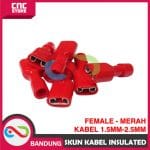 SKUN KABEL FULLY VINYL FEMALE INSULATED FDFD 2 KABEL 1.5MM-2.5MM - MERAH - Image 2