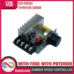 SCR 220V 4000W Dimmer Motor Speed Controller AC + Fuse + Potensiometer - Image 6