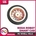 Roda Robot Smart Car 67mm 12 rim Red RC Whell Velg Ban Karet Radial - Gambar 5