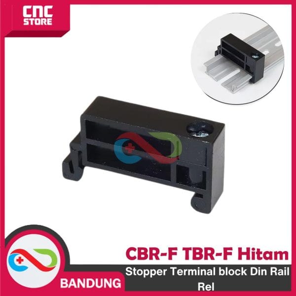 Stopper Terminal block Din rail Rel CBR-F TBR-F Hitam