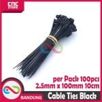CABLE KABEL TIES TIS 2.5x100MM 10CM - HITAM PACK 100PCS