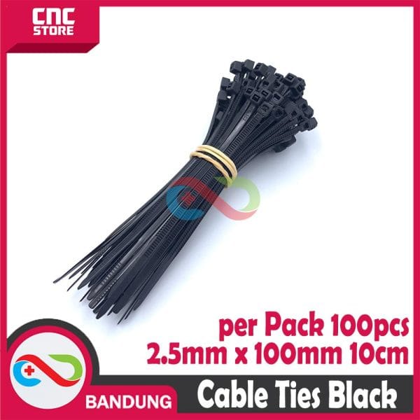 CABLE KABEL TIES TIS 2.5x100MM 10CM - HITAM PACK 100PCS