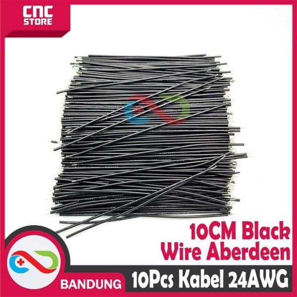 10PCS WIRE ABERDEEN BLACK WIRE CONECTING ELECTRONIC 10CM 24AWG