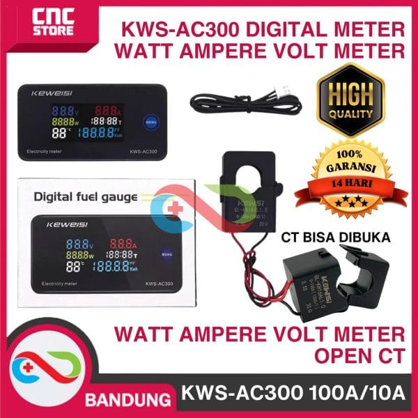 KWS-AC300 100A/10A 6IN1 DIGITAL KWH METER WATT METER AMPERE VOLT METER OPEN CT