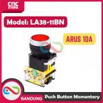 Push Button 22mm LA38-11BN Push On Flat Switch 10A Momentary -RED - Image 3