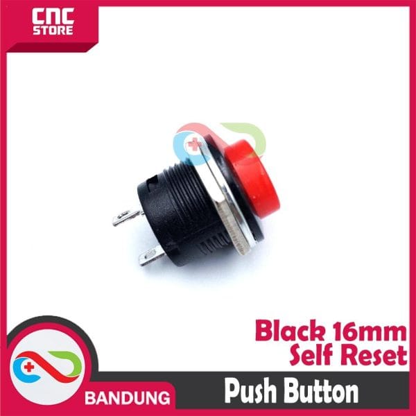 PUSH BUTTON NON LOCKING 16MM SELF RESET WARNA MERAH