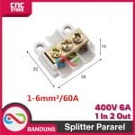 TERMINAL BLOCK BLOK KONEKTOR SPLITTER PARALEL KABEL HIGH POWER CONNECTOR 400V 60A  1 IN 2 OUT - Image 2