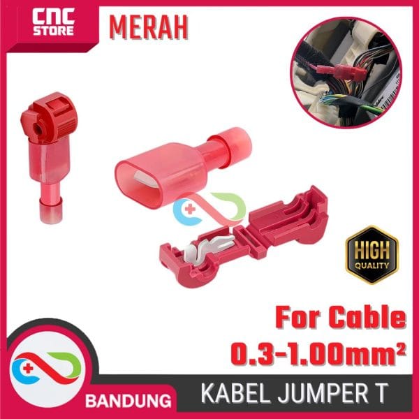 KABEL JUMPER T MERAH 0.3-1MM2 WIRE CONNECTOR SUNTIK CABANG SPLIT CABLE