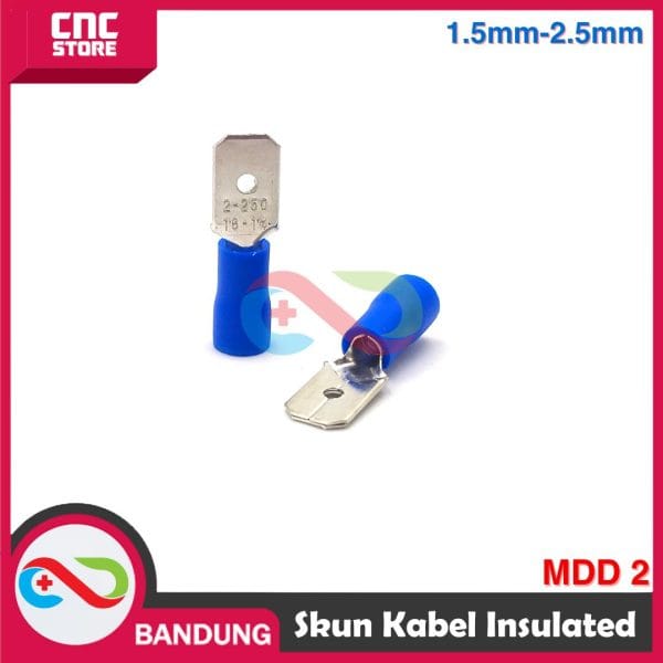 SKUN KABEL INSULATED MALE DISCONNECTS MDD 2 Kabel  1.5mm-2.5mm - BIRU pasangan dengan FDD 2
