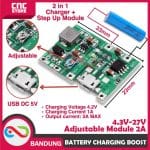 BATTERY CHARGING BOOST DISCHARGING ADJUSTABLE MODULE 2A 3.7V LITER 9V 18650