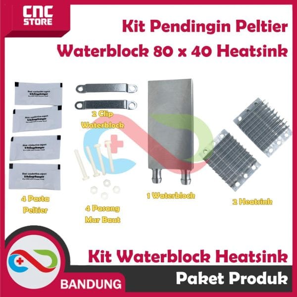 KIT PENDINGIN PELTIER WATER BLOCK 80X40 LENGKAP DENGAN HEATSINK