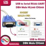 Kabel Adapter USB to Serial RS232 UART DB9 MALE HL-340 HL340 CH340 - Image 3