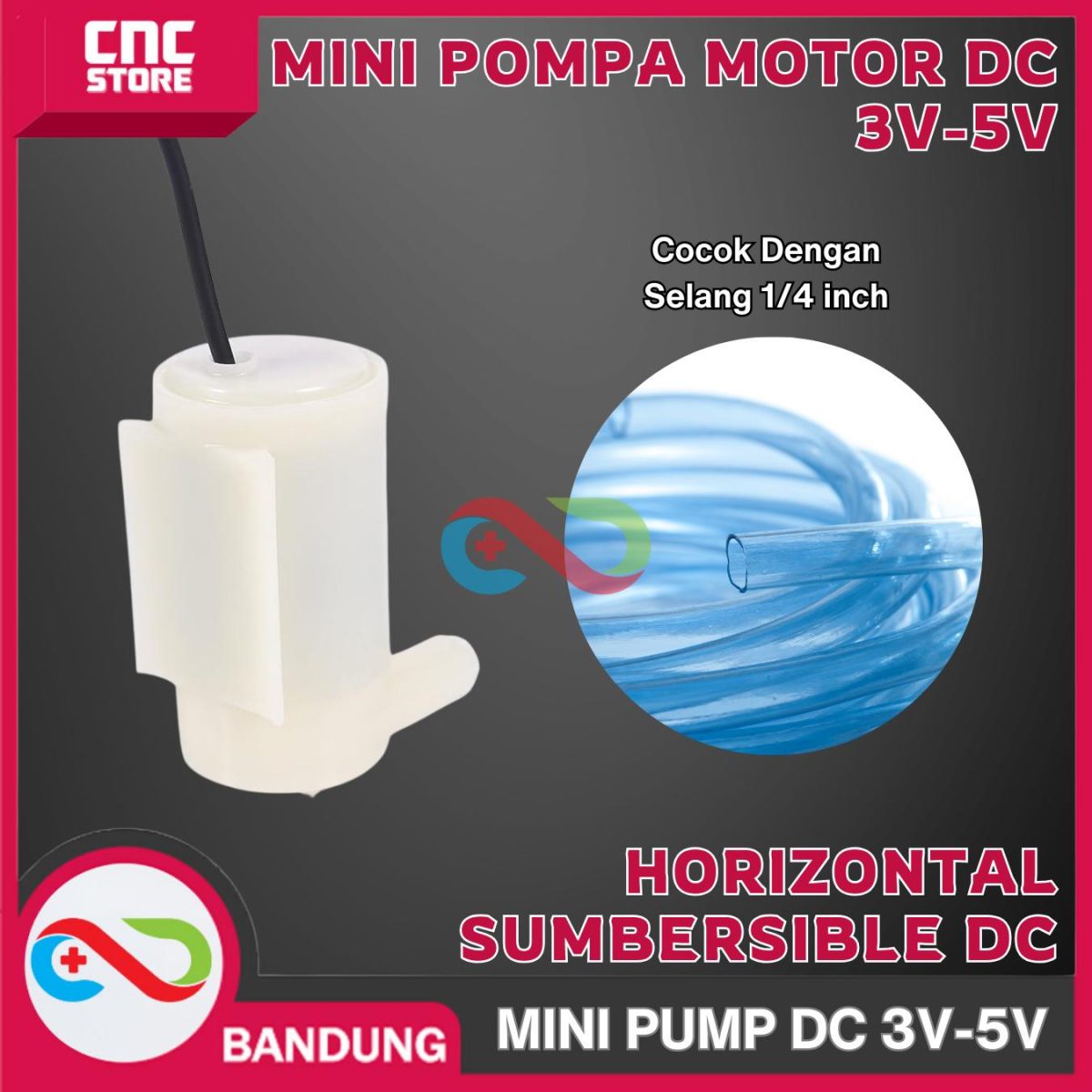 MINI POMPA MOTOR SUBMERSIBLE SUBMERSIBEL HORIZONTAL DC 3V - Image 5
