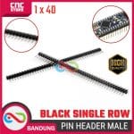 PIN HEADER MALE STRIP SINGLE ROW 1X40 2.54MM BLACK HITAM FOR ARDUINO MINI NANO