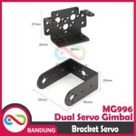 BRACKET SERVO MG995 MG996 DUAL SERVO GIMBAL ROBOT STEERING GEAR - Image 4