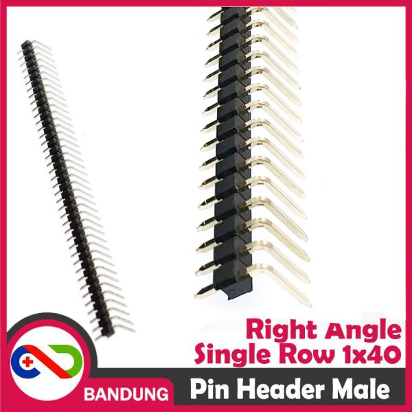 PIN HEADER STRIP MALE SINGLE ROW 1X40 2.54MM RIGHT ANGLE L SHAPED BENGKOK