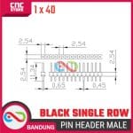 PIN HEADER MALE STRIP SINGLE ROW 1X40 2.54MM BLACK HITAM FOR ARDUINO MINI NANO - Image 2