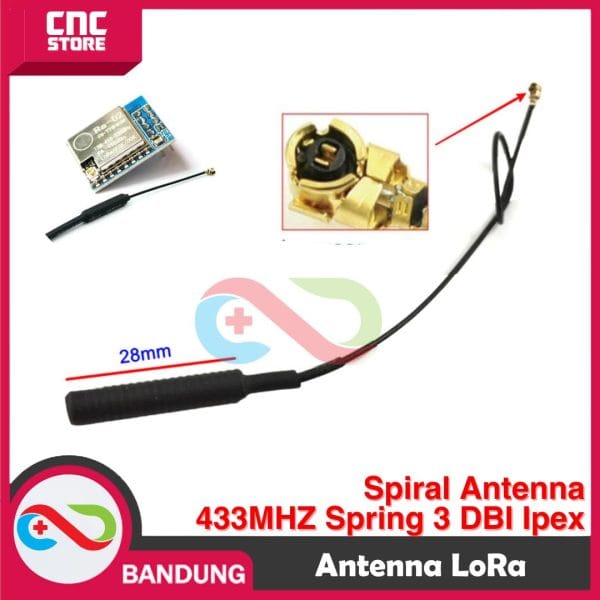 ANTENNA LORA 433MHZ U.FL SPIRAL ANTENNA 433MHZ SPRING 3 DBI IPEX