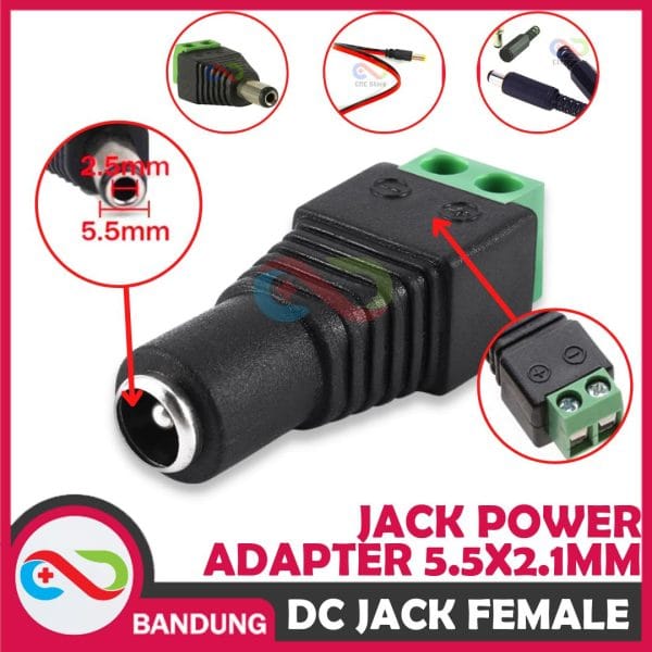 DC JACK FEMALE POWER ADAPTER 5.5X2.1MM BAUT SOCKET SOKET BETINA 2.1X5.5MM