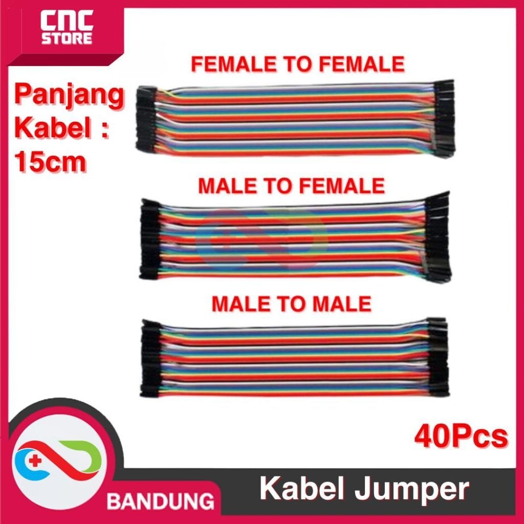 40PCS JUMPER CABLE KABEL 15CM MALE TO FEMALE DUPONT 40PCS