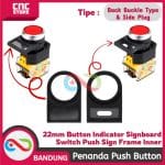 PLAT NAMA/ LABEL PENANDA PUSH BUTTON - 22mm BUTTON INDICATOR SIGNBOARD SWITCH PUSH SIGN FRAME INNER PLUG-IN BACK SIDE -BACK