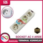 TERMINAL KUNINGAN STOP KONTAK 4 LUBANG SOCKET AC 4 ARDE