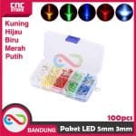 PAKET 1 BOX LED 5MM 3MM 5 COLOR RGBYW 100PCS