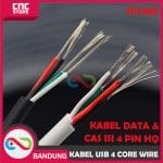 KABEL USB 4 CORE WIRE 4P CABLE DATA DAN CAS ISI 4 PIN HQ PER 1METER - HITAM - Image 2