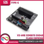 Paket NodeMCU LUA WiFi V3 4MB 32Mbits CH340 Flash ESP8266 ESP12 Type-C – Base Plate, Kabel Data Type C - Modul Pengembangan IoT - Image 8