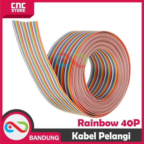 KABEL PELANGI 40 PIN 1M RAINBOW CABLE 40P RIBBON DUPONT IDC DATA PC CPU