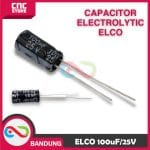 CAPACITOR ELECTROLYTIC ELCO KAPASITOR ELEKTROLIT ELKO 100UF 100UF/25V